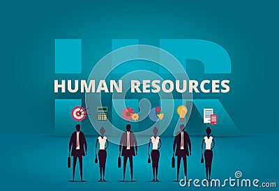 Business HR concept. Human resources manager hiring employee Vector Illustration