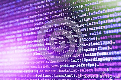 HTML markup language closeup. Stock Photo
