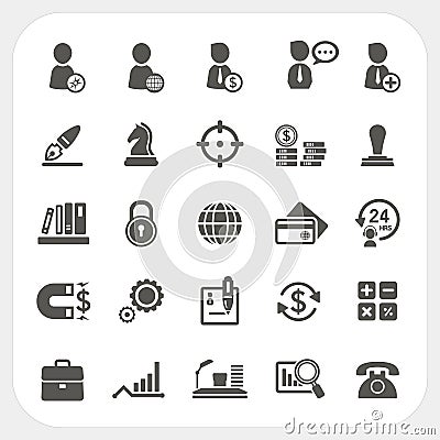 Business, Human resource and Finance icons set Vector Illustration