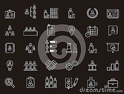 Business, human resources and worker icons Vector Illustration