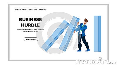 business hurdle vector Cartoon Illustration