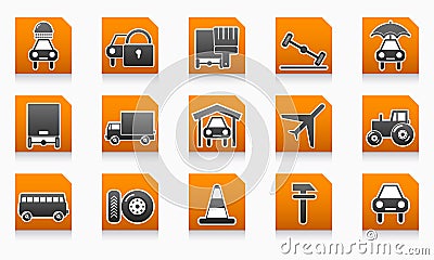 Business icon directory service station set sign Vector Illustration