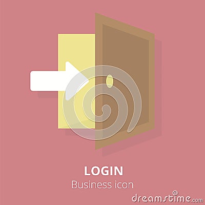 Business icon. Login. Flat vector illustration. Vector Illustration