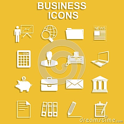 Business icon set Cartoon Illustration