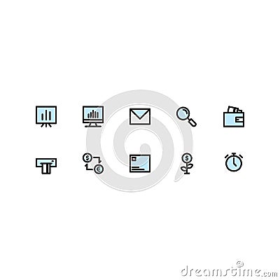 Business Icon Sets Filled Line Stock Photo