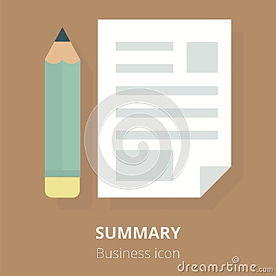 Business icon. Summary. Flat vector illustration. Vector Illustration