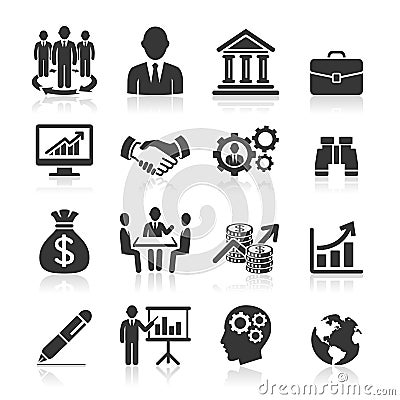 Business icons, management and human resources. Vector Illustration