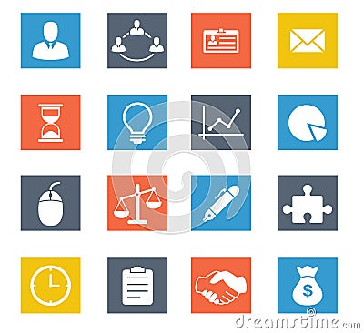 Business Icons Set Vector Illustration