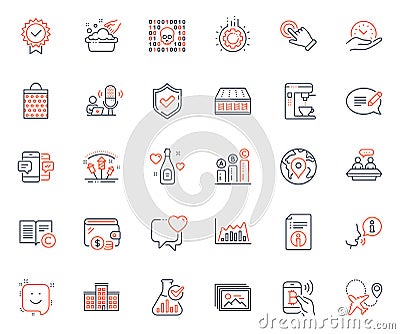 Business icons set. Included icon as Chemistry lab, Infographic graph and Pin web elements. For website app. Vector Vector Illustration