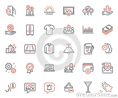 Business icons set. Included icon as Falling star, Notification bubble and Sunset web elements. For website app. Vector Vector Illustration
