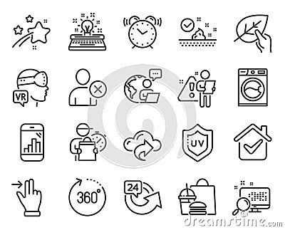 Business icons set. Included icon as Graph phone, Typewriter, Augmented reality signs. Vector Vector Illustration