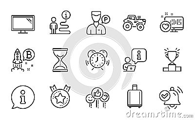 Business icons set. Included icon as Notification received, Winner podium, Heart. Vector Vector Illustration