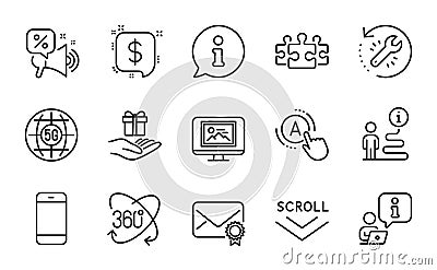 Business icons set. Included icon as Puzzle, Payment message, Photo thumbnail. Vector Vector Illustration