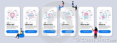 Business icons set. Included icon as Refresh cart, Internet documents, Seo timer. Vector Vector Illustration
