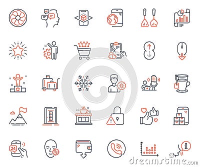 Business icons set. Included icon as Tea, Scroll down and Prescription drugs web elements. For website app. Vector Vector Illustration