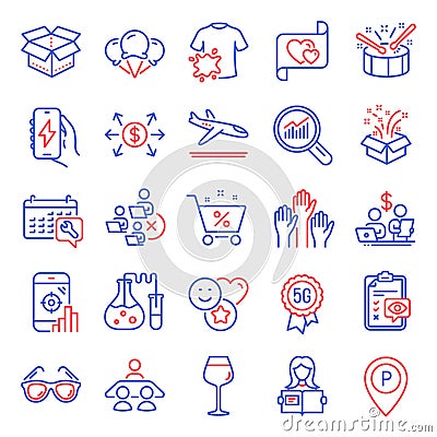 Business icons set. Included icon as Voting hands, Drums, Sunglasses. Vector Vector Illustration
