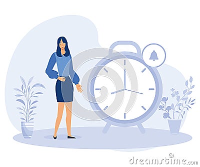 Business illustration, Characters planning and organizing schedule, work task and time management strategy to increase Vector Illustration