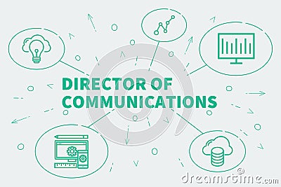 Business illustration showing the concept of director of communications Cartoon Illustration