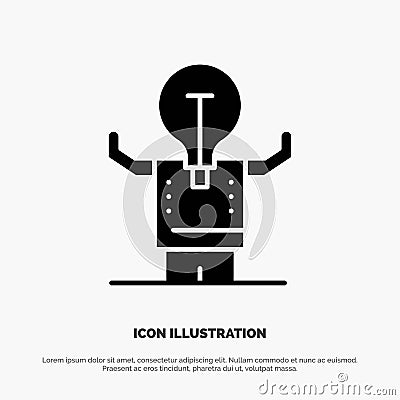 Business, Improvement, Man, Person, Potential solid Glyph Icon vector Vector Illustration