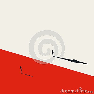 Business inequality vector concept. Symbol of gender gap, discrimination, unequal opportunity. Minimal illustration. Vector Illustration