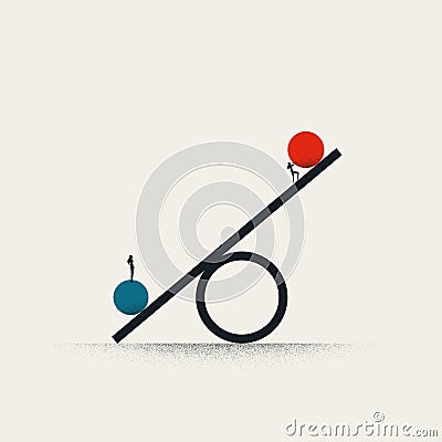 Business inequality vector concept. Symbol of unfair practice, imbalance. Minimal illustration. Vector Illustration