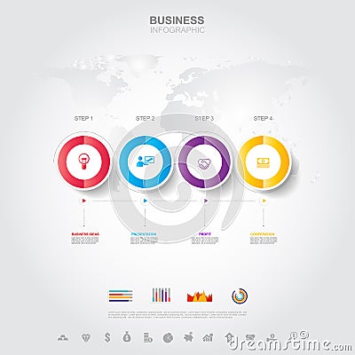 Business infographic Business success concept with graph. vector design. Elements of this image furnished by NASA no21 Vector Illustration