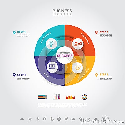 Business infographic Business success concept with graph. vector design. no9 Vector Illustration