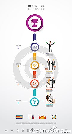 Business infographic Business success concept with graph. vector design. no12 Vector Illustration