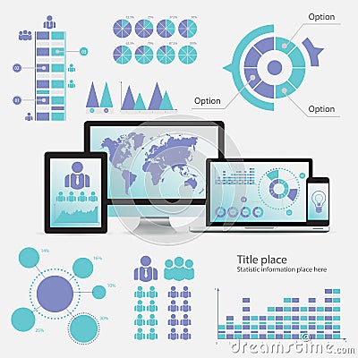 Business infographic concept - set of infographic element Stock Photo