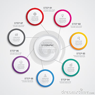 Business infographic. Business data visualization. Vector abstract infographics timeline Vector Illustration