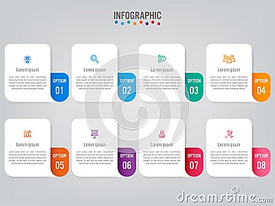 Business infographic labels template with options.Creative concept for infographic Vector Illustration
