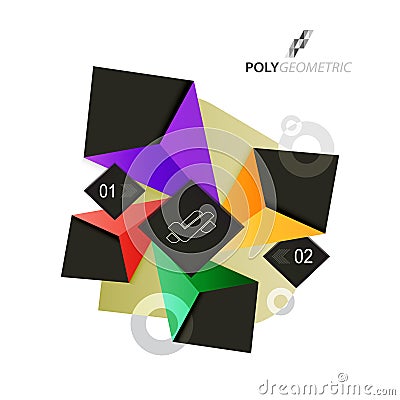 Business infographic polygeometric template in attractive style Vector Illustration