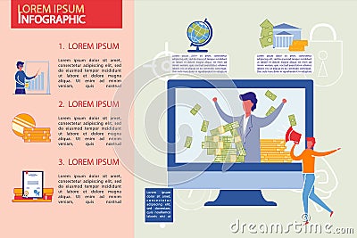 Business Infographic, Profitable Investments Set. Vector Illustration