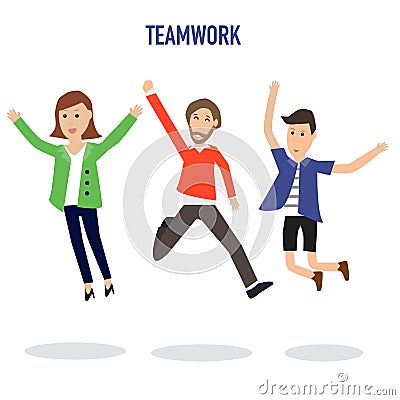 Business infographic with teamwork Vector Illustration
