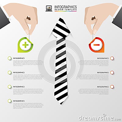 Business infographic template. Modern design. Pros and cons. Vector illustration Vector Illustration