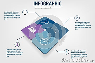 Business infographic template with 4 options jigsaw shape, Abstract elements diagram , parts or processes and business flat Stock Photo