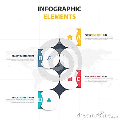 Business Infographic timeline process template, Colorful Banner text box desgin for presentation, presentation for workflow Vector Illustration