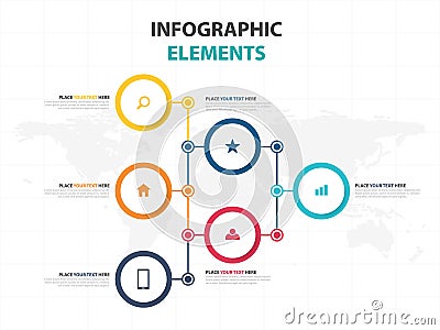 Business Infographic timeline process template, Colorful Banner text box desgin for presentation, presentation for workflow Vector Illustration