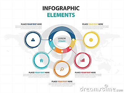 Business Infographic timeline process template, Colorful Banner Vector Illustration