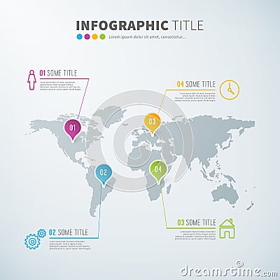 Business infographic world statistics template with icons Vector Illustration