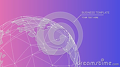 Business Infographics Banner Template. Abstract tech futuristic background. Vector illustration of infographic elements. Stock Photo