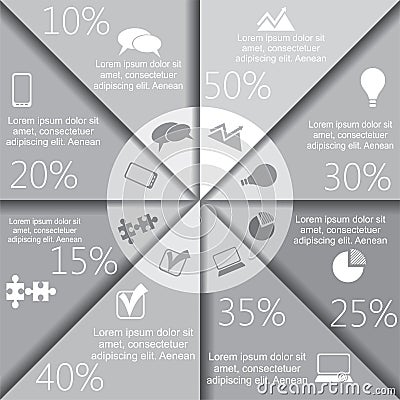 Business Infographics circle modern style. Vector Vector Illustration