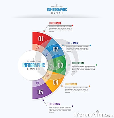 Business infographics design vector and marketing icon, workflow layout, diagram Vector Illustration