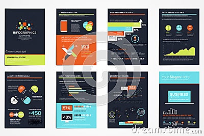 Business infographics elements for corporate brochures Vector Illustration