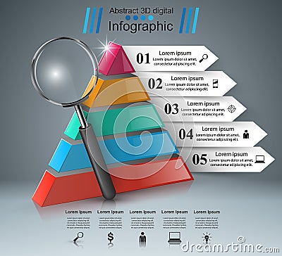 Business infographics. Loupe icon. Vector Illustration