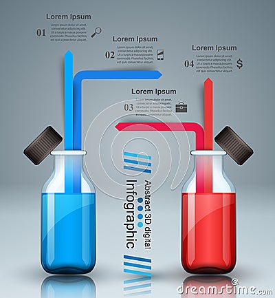 Business Infographics. Medicine bottles, Recipe icon. Vector Illustration