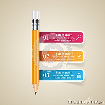 Business Infographics origami style Vector illustration. Pencil Vector Illustration