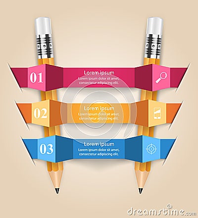 Business Infographics origami style Vector illustration. Pencil Vector Illustration