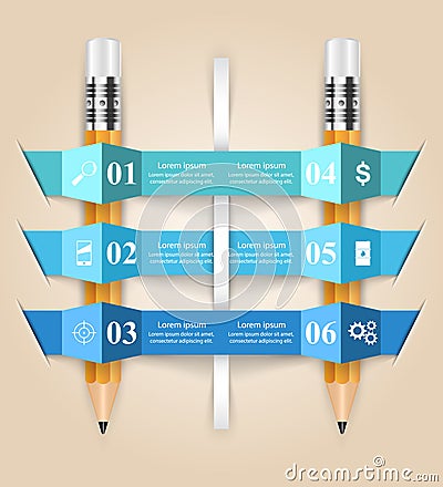 Business Infographics origami style Vector illustration. Pencil Vector Illustration