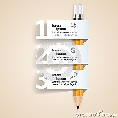 Business Infographics origami style Vector illustration. Pencil Vector Illustration